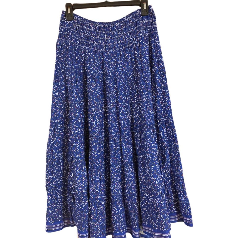 Max Studio Blue Confetti Skirt Sz L